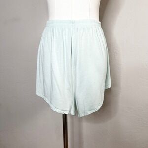 Athleta Nighttime Bliss Sleep Short Light Aqua Green Lounge Pajama Size L